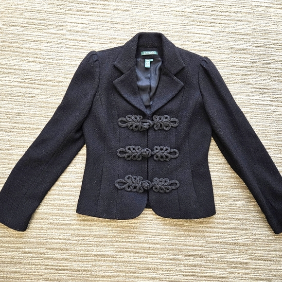 LAUREN RL Black Embroidered Blazer - Picture 2 of 14